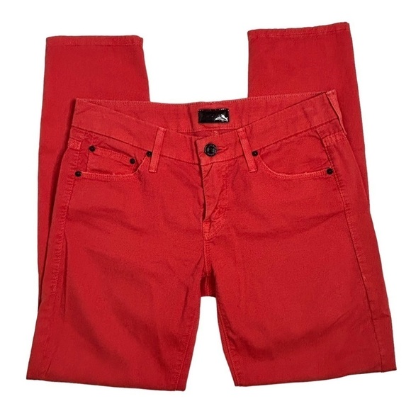 MOTHER The Looker Crop Skinny Jeans In Bonfire Orange - Picture 5 of 16